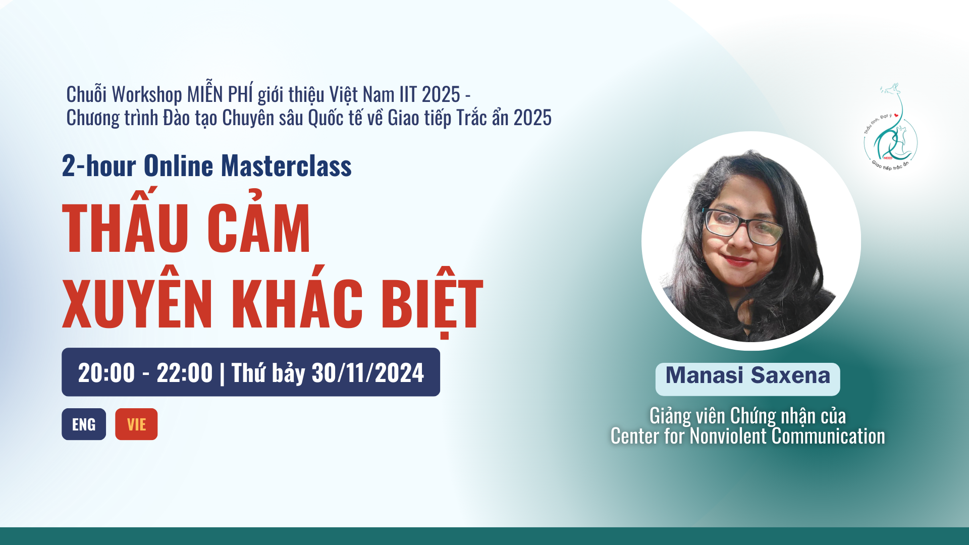 THẤU CẢM XUYÊN KHÁC BIỆT – Workshop miễn phí với Giảng viên Chứng nhận Manasi Saxena