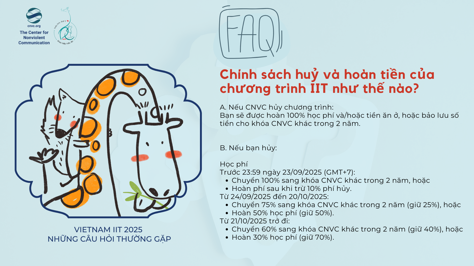 [FAQ] 10. Chính sách hủy & hoàn tiền của IIT như thế nào? | CANCELLATION AND REFUND POLICY